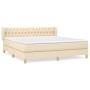 Cama box spring con colchón tela color crema 180x200 cm de , Camas y somieres - Ref: Foro24-3127066, Precio: 575,88 €, Descue...