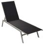 Black steel and textilene sun lounger by vidaXL, Loungers - Ref: Foro24-48011, Price: 102,58 €, Discount: %