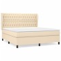 Cama box spring con colchón tela color crema 180x200 cm de , Camas y somieres - Ref: Foro24-3128226, Precio: 658,13 €, Descue...