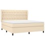 Cama box spring con colchón tela color crema 180x200 cm de , Camas y somieres - Ref: Foro24-3128226, Precio: 661,56 €, Descue...