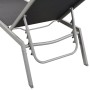 Black steel and textilene sun lounger by vidaXL, Loungers - Ref: Foro24-48011, Price: 102,58 €, Discount: %