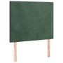 Headboard with LED lights dark green velvet 90x5x118/128 cm by , Headboards and footboards - Ref: Foro24-3122183, Price: 75,7...