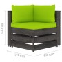 8-piece garden furniture with gray impregnated wood cushions by vidaXL, Garden sets - Ref: Foro24-3068395, Price: 795,99 €, D...