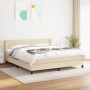 Cama box spring con colchón tela color crema 180x200 cm de , Camas y somieres - Ref: Foro24-3129894, Precio: 577,57 €, Descue...