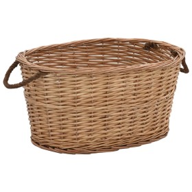 Firewood basket with carrying handles natural willow 58x42x29cm by vidaXL, Firewood bags and holders - Ref: Foro24-286982, Pr...