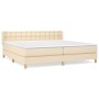 Cama box spring con colchón tela color crema 180x200 cm de , Camas y somieres - Ref: Foro24-3130614, Precio: 556,21 €, Descue...