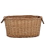 Cesta para leña con asas de transporte sauce natural 58x42x29cm de vidaXL, Bolsas y soportes de leña - Ref: Foro24-286982, Pr...