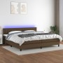 Cama box spring colchón luces LED tela marrón oscuro 200x200 cm de , Camas y somieres - Ref: Foro24-3133344, Precio: 583,70 €...