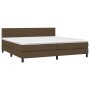 Cama box spring colchón luces LED tela marrón oscuro 200x200 cm de , Camas y somieres - Ref: Foro24-3133344, Precio: 583,70 €...