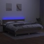 Cama box spring con colchón LED tela gris taupe 180x200 cm de , Camas y somieres - Ref: Foro24-3133657, Precio: 536,70 €, Des...