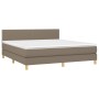 Cama box spring con colchón LED tela gris taupe 180x200 cm de , Camas y somieres - Ref: Foro24-3133657, Precio: 536,70 €, Des...