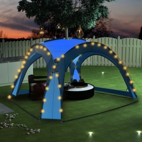 Partyzelt mit LED und 4 Seitenwänden blau 3,6x3,6x2,3m von vidaXL, Zelte und Pavillons - Ref: Foro24-92236, Preis: 137,99 €, ...