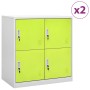 Locker cabinets 2 units of gray and green steel 90x45x92.5 cm by vidaXL, Lockers and storage cabinets - Ref: Foro24-3095226, ...