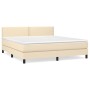 Cama box spring con colchón tela color crema 180x200 cm de , Camas y somieres - Ref: Foro24-3139998, Precio: 533,07 €, Descue...