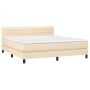 Box spring bed with cream fabric mattress 160x200 cm by , Beds and slatted bases - Ref: Foro24-3140150, Price: 503,99 €, Disc...