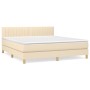 Cama box spring con colchón tela color crema 180x200 cm de , Camas y somieres - Ref: Foro24-3140798, Precio: 555,16 €, Descue...