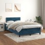 Box spring bed with dark blue velvet mattress 120x200 cm by , Beds and slatted bases - Ref: Foro24-3141357, Price: 384,99 €, ...