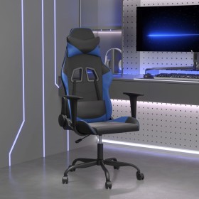 Black and blue synthetic leather gaming chair by , Gaming chairs - Ref: Foro24-3143641, Price: 125,85 €, Discount: %