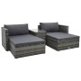 Set de muebles de jardín 5 pzas y cojines ratán sintético gris de vidaXL, Conjuntos de jardín - Ref: Foro24-47814, Precio: 38...