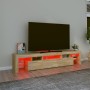 TV cabinet with LED lights Sonoma oak 200x36.5x40 cm by , TV Furniture - Ref: Foro24-3152812, Price: 138,41 €, Discount: %