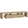 TV cabinet with LED lights Sonoma oak 200x36.5x40 cm by , TV Furniture - Ref: Foro24-3152812, Price: 138,41 €, Discount: %