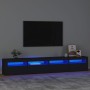 TV cabinet with LED lights Black 240x35x40 cm by , TV Furniture - Ref: Foro24-3152763, Price: 158,33 €, Discount: %