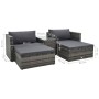 Set de muebles de jardín 5 pzas y cojines ratán sintético gris de vidaXL, Conjuntos de jardín - Ref: Foro24-47814, Precio: 38...