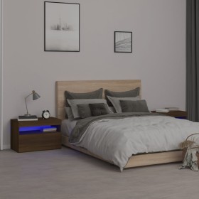 Bedside tables with LED lights 2 pcs oak brown 60x35x40 cm by , Nightstands - Ref: Foro24-3152831, Price: 69,16 €, Discount: %