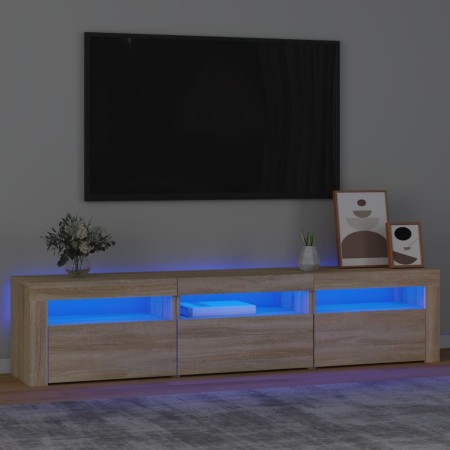 TV cabinet with LED lights Sonoma oak 180x35x40 cm by , TV Furniture - Ref: Foro24-3152756, Price: 119,95 €, Discount: %