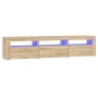 TV cabinet with LED lights Sonoma oak 180x35x40 cm by , TV Furniture - Ref: Foro24-3152756, Price: 119,95 €, Discount: %