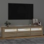 TV cabinet with LED lights Sonoma oak 180x35x40 cm by , TV Furniture - Ref: Foro24-3152756, Price: 119,95 €, Discount: %