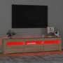 TV cabinet with LED lights Sonoma oak 180x35x40 cm by , TV Furniture - Ref: Foro24-3152756, Price: 119,95 €, Discount: %