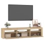 TV cabinet with LED lights Sonoma oak 180x35x40 cm by , TV Furniture - Ref: Foro24-3152756, Price: 119,95 €, Discount: %