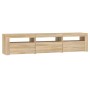 TV cabinet with LED lights Sonoma oak 180x35x40 cm by , TV Furniture - Ref: Foro24-3152756, Price: 119,95 €, Discount: %