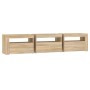 TV cabinet with LED lights Sonoma oak 180x35x40 cm by , TV Furniture - Ref: Foro24-3152756, Price: 119,95 €, Discount: %