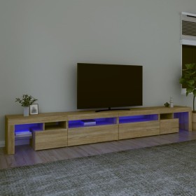 TV cabinet with LED lights Sonoma oak color 290x36.5x40 cm by , TV Furniture - Ref: Foro24-3152804, Price: 186,12 €, Discount: %