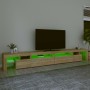 TV cabinet with LED lights Sonoma oak color 290x36.5x40 cm by , TV Furniture - Ref: Foro24-3152804, Price: 193,13 €, Discount: %