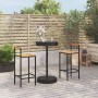 Bar table and garden stools 3 pieces acacia wood PE rattan black by , Garden sets - Ref: Foro24-3187718, Price: 177,93 €, Dis...