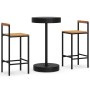 Bar table and garden stools 3 pieces acacia wood PE rattan black by , Garden sets - Ref: Foro24-3187718, Price: 177,93 €, Dis...