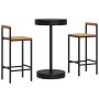 Bar table and garden stools 3 pieces acacia wood PE rattan black by , Garden sets - Ref: Foro24-3187718, Price: 177,93 €, Dis...