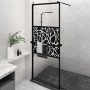 Shower screen with ESG glass and black aluminum shelf 80x195 cm by , Shower walls and screens - Ref: Foro24-3185452, Price: 2...