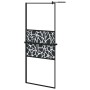 Shower screen with ESG glass and black aluminum shelf 80x195 cm by , Shower walls and screens - Ref: Foro24-3185452, Price: 2...