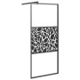 Shower screen with ESG glass and black aluminum shelf 80x195 cm by , Shower walls and screens - Ref: Foro24-3185452, Price: 2...