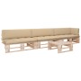 4-piece pallet furniture and impregnated pine wood cushions by , Garden sets - Ref: Foro24-3066748, Price: 366,93 €, Discount: %