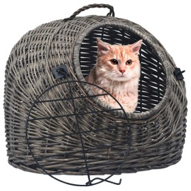 Gray natural willow cat carrier 50x42x40 cm by vidaXL, Pet carriers and boxes - Ref: Foro24-170905, Price: 69,99 €, Discount: %