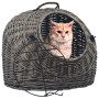 Graue Katzentransportbox aus natürlicher Weide, 50 x 42 x 40 cm von vidaXL, Transportboxen und Boxen für Haustiere - Ref: For...