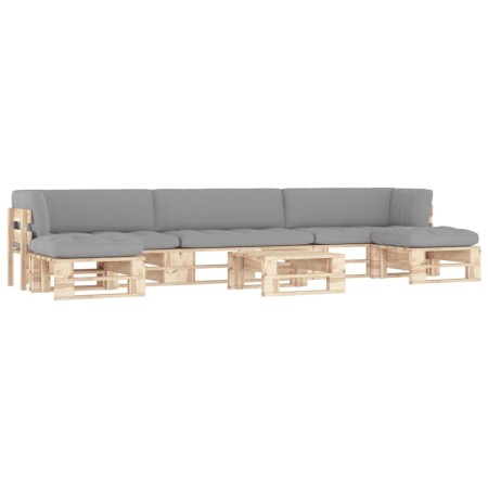 6-piece pallet furniture and impregnated pine wood cushions by , Garden sets - Ref: Foro24-3066963, Price: 463,99 €, Discount: %