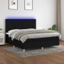 Box spring bed mattress and LED lights black fabric 180x200 cm by vidaXL, Beds and slatted bases - Ref: Foro24-3135775, Price...