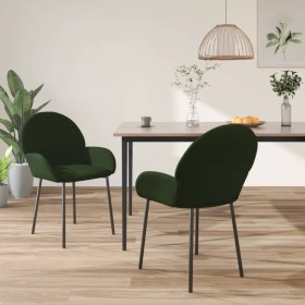 Sillas de comedor 2 unidades terciopelo verde oscuro de , Sillas de comedor - Ref: Foro24-344765, Precio: 94,99 €, Descuento: %