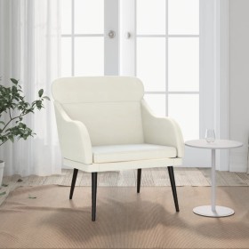 Cream velvet armchair 63x76x80 cm by , Armchairs - Ref: Foro24-351443, Price: 98,99 €, Discount: %